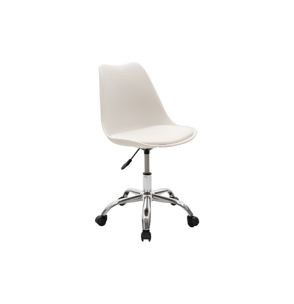 Silla de Oficina Ergonómica en Color Blanco - 93-80x57x48 cm, Comodidad y Estilo Moderno para Trabajo y Estudio.