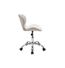 Silla de Oficina Ergonómica con Patas Metálicas en Color Blanco - 82-95x52x47 cm, Diseño Moderno.