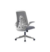 Silla de Oficina Ergonómica con Malla de Tela Gris, Reposabrazos y Gran Resistencia - 100/90x52x50 cm, Comodidad y Durabilidad