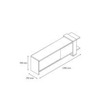 Mueble TV con Diseño Moderno, 1 Puerta y Estantes en Blanco-Nogal - 120x25x37cm: Funcionalidad y Estilo para tu Sala